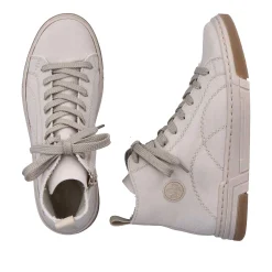 Rieker Damesneaker Hoj Hvid Beige