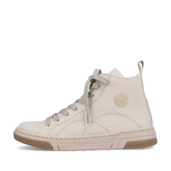 Rieker Damesneaker Hoj Hvid Beige