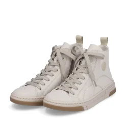Rieker Damesneaker Hoj Hvid Beige