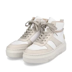 Rieker Damesneaker Hoj Svane Hvid Beige