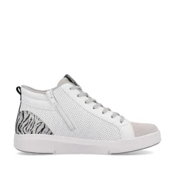 Rieker Damesneaker Hoj Swan-White Arctic-Grey Zebra