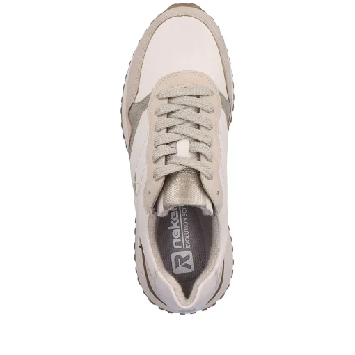 Rieker Damesneaker Lav Creme-Beige Sne