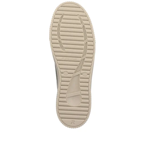 Rieker Damesneaker Lav Khaki-Gron Creme-Beige