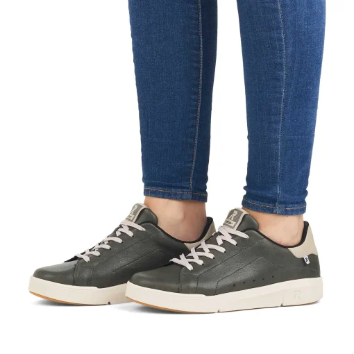 Rieker Damesneaker Lav Khaki Gra
