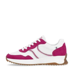 Rieker Damesneaker Lav Klar-Hvid Fuchsia