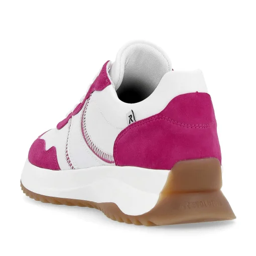 Rieker Damesneaker Lav Klar-Hvid Fuchsia