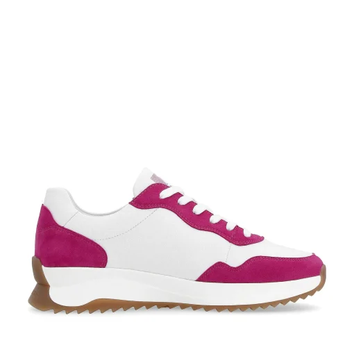 Rieker Damesneaker Lav Klar-Hvid Fuchsia