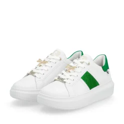 Rieker Damesneaker Lav Krystal Hvid Metallic Gron