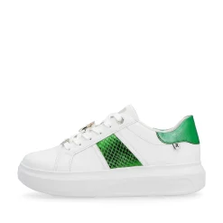 Rieker Damesneaker Lav Krystal Hvid Metallic Gron