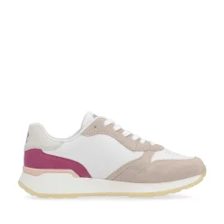Rieker Damesneaker Lav Lys Beige Fuchsia Abrikos