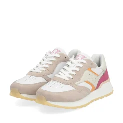Rieker Damesneaker Lav Lys Beige Fuchsia Abrikos