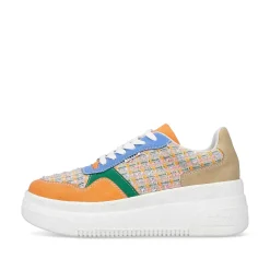 Rieker Damesneaker Lav Multi-Orange-Smaragdgron