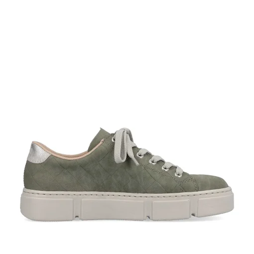 Rieker Damesneaker Lav Olivengron-Sandbeige