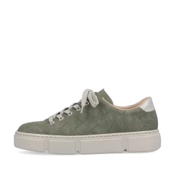 Rieker Damesneaker Lav Olivengron-Sandbeige