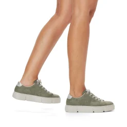 Rieker Damesneaker Lav Olivengron-Sandbeige