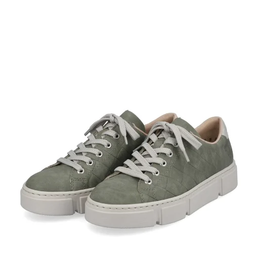 Rieker Damesneaker Lav Olivengron-Sandbeige