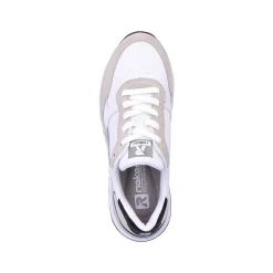 Rieker Damesneaker Lav Swan-White Arctic-Grey Zebra