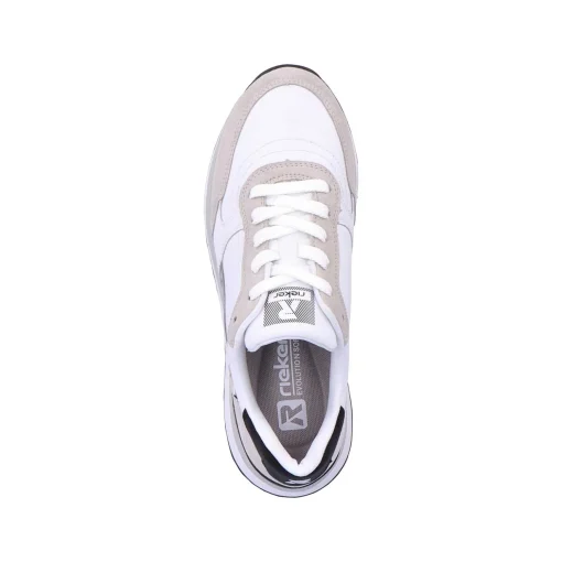 Rieker Damesneaker Lav Swan-White Arctic-Grey Zebra