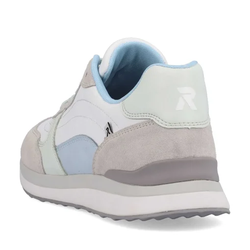 Rieker Damesneaker Lav Swan-White Clay-Beige Ice-Blue