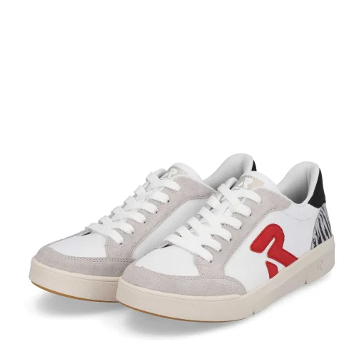 Rieker Damesneaker Lav Swan-White Arctic-Grey Zebra