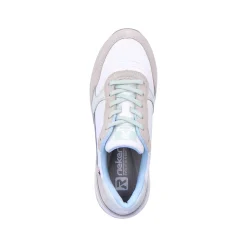 Rieker Damesneaker Lav Swan-White Clay-Beige Ice-Blue