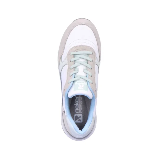 Rieker Damesneaker Lav Swan-White Clay-Beige Ice-Blue