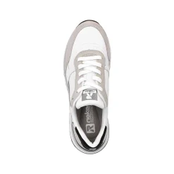 Rieker Damesneaker Lav Swan-White Arctic-Grey Zebra