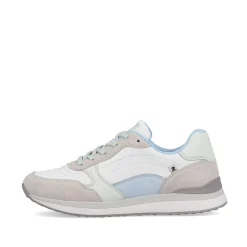 Rieker Damesneaker Lav Swan-White Clay-Beige Ice-Blue