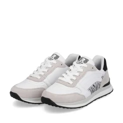 Rieker Damesneaker Lav Swan-White Arctic-Grey Zebra