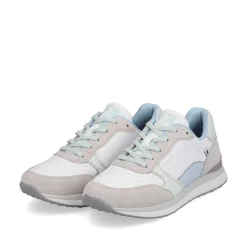 Rieker Damesneaker Lav Swan-White Clay-Beige Ice-Blue