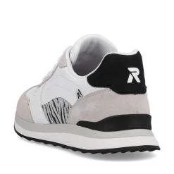 Rieker Damesneaker Lav Swan-White Arctic-Grey Zebra