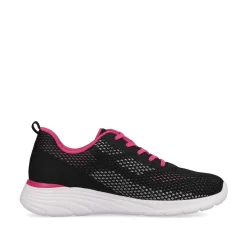Rieker Damesneaker Lav Urban Sort Flamingo Pink