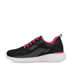 Rieker Damesneaker Lav Urban Sort Flamingo Pink