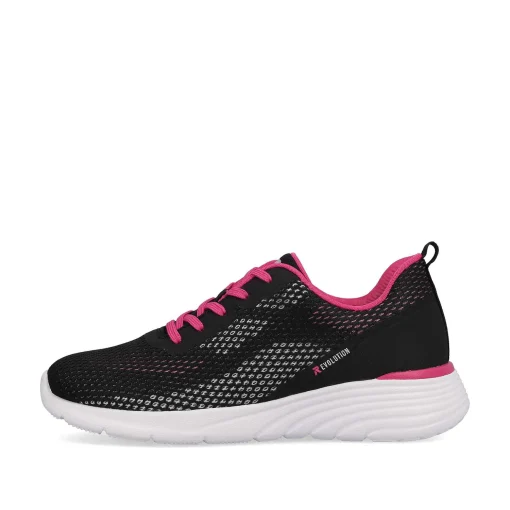 Rieker Damesneaker Lav Urban Sort Flamingo Pink