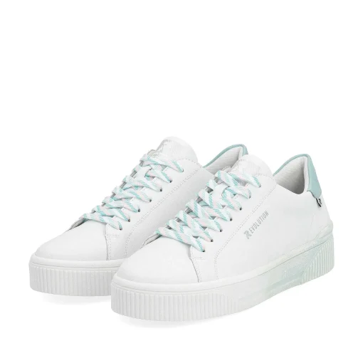 Rieker Damesneaker Low Crystal-White Light-Aqua