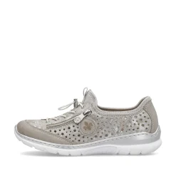 Rieker Dametofler Beige Metallic
