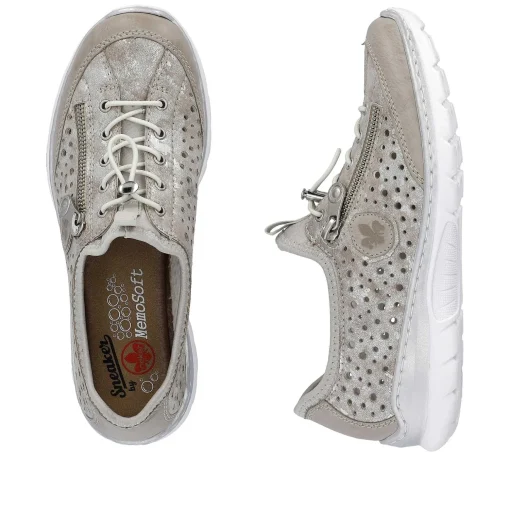 Rieker Dametofler Beige Metallic