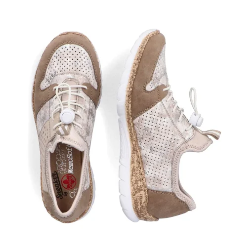 Rieker Dametofler Brun Beige