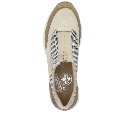Rieker Dametofler Lys Beige