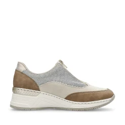 Rieker Dametofler Lys Beige