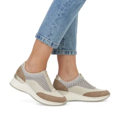 Rieker Dametofler Lys Beige
