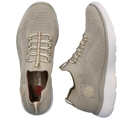 Rieker Dametofler Lys Beige