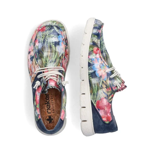 Rieker Dametofler Multi-Denim Bla