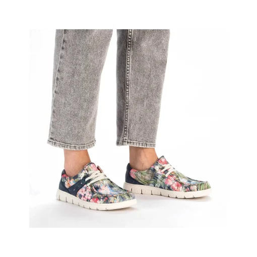 Rieker Dametofler Multi-Denim Bla