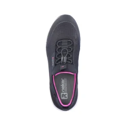 Rieker Dametofler Urban-Sort Flamingo-Pink