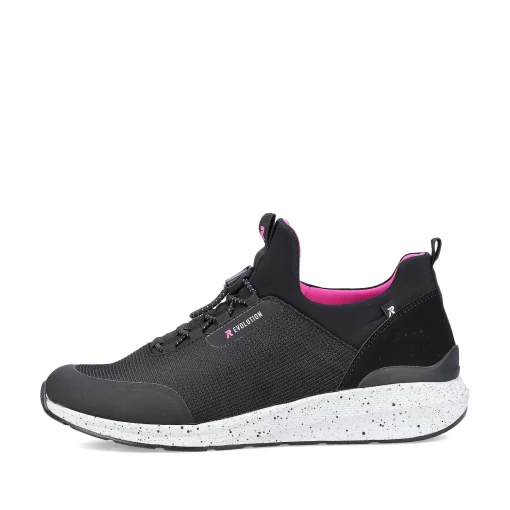 Rieker Dametofler Urban-Sort Flamingo-Pink