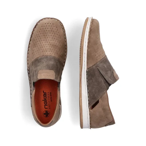 Rieker Herre Hjemmesko Lys Beige-Sten Gra