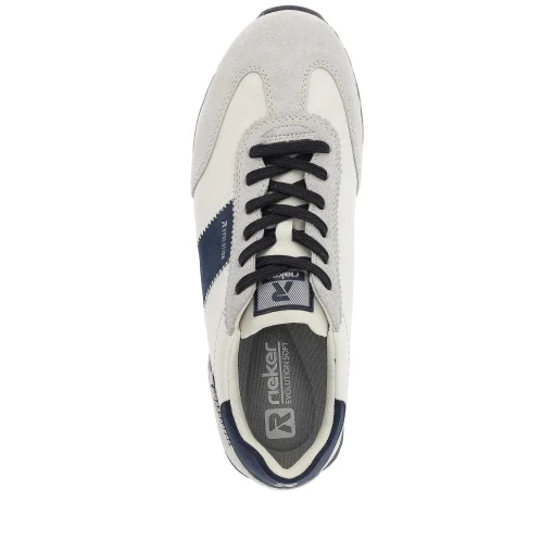 Rieker Herre Sneaker Lav Sten-Gra Creme-Hvid