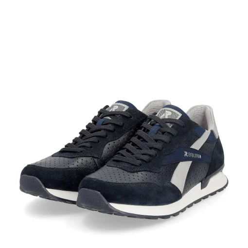 Rieker Herresneaker Lav Morkebla Stovet Gra