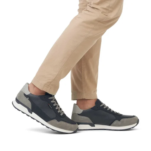 Rieker Herresneaker Lav Morkebla Grafitgra